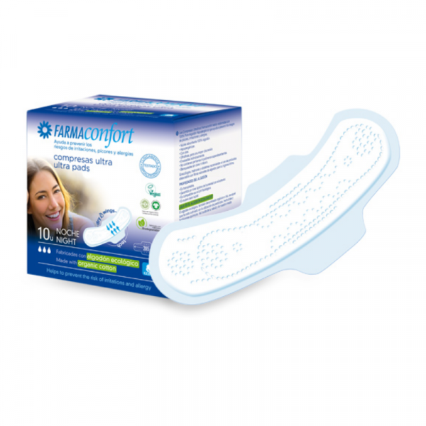 Compresas Ultrafinas Noche Farmaconfort Alas 10 Ud