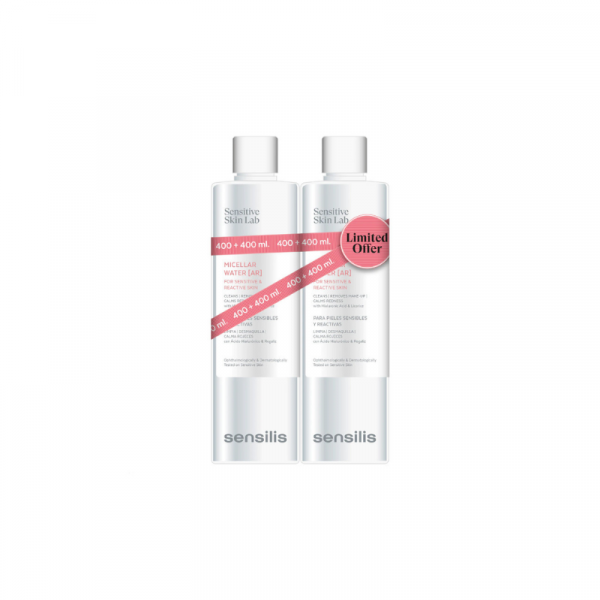 Duplo 2 x 400 ml de Agua Micelar de Sensilis, para pieles sensibles y con rojeces