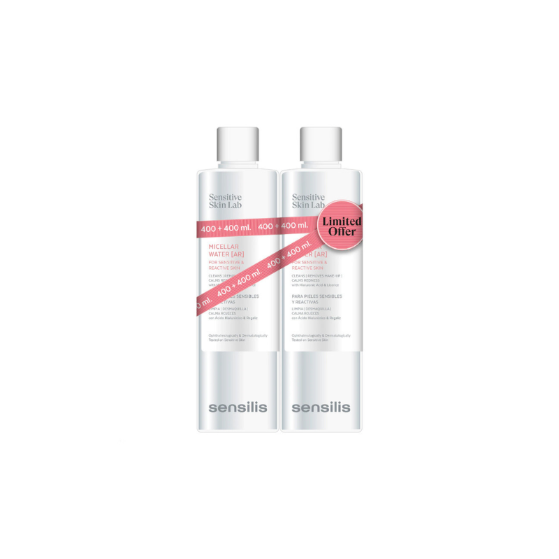 Duplo 2 x 400 ml de Agua Micelar de Sensilis, para pieles sensibles y con rojeces