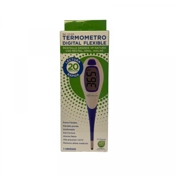 Termómetro Digital Punta Flexible Jumbo Pantalla Xl VP Natura