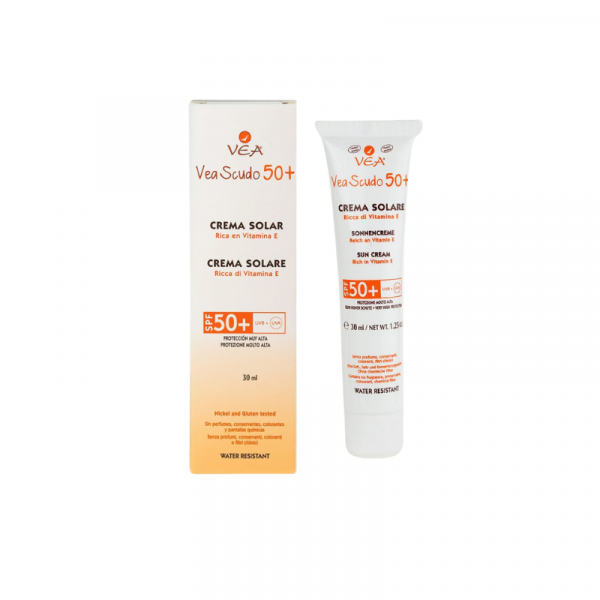 Crema Solar Vea de alta protección 50+. Crema solar natural ideal para niños y para personas con piel normal, sensible o intolerantes.