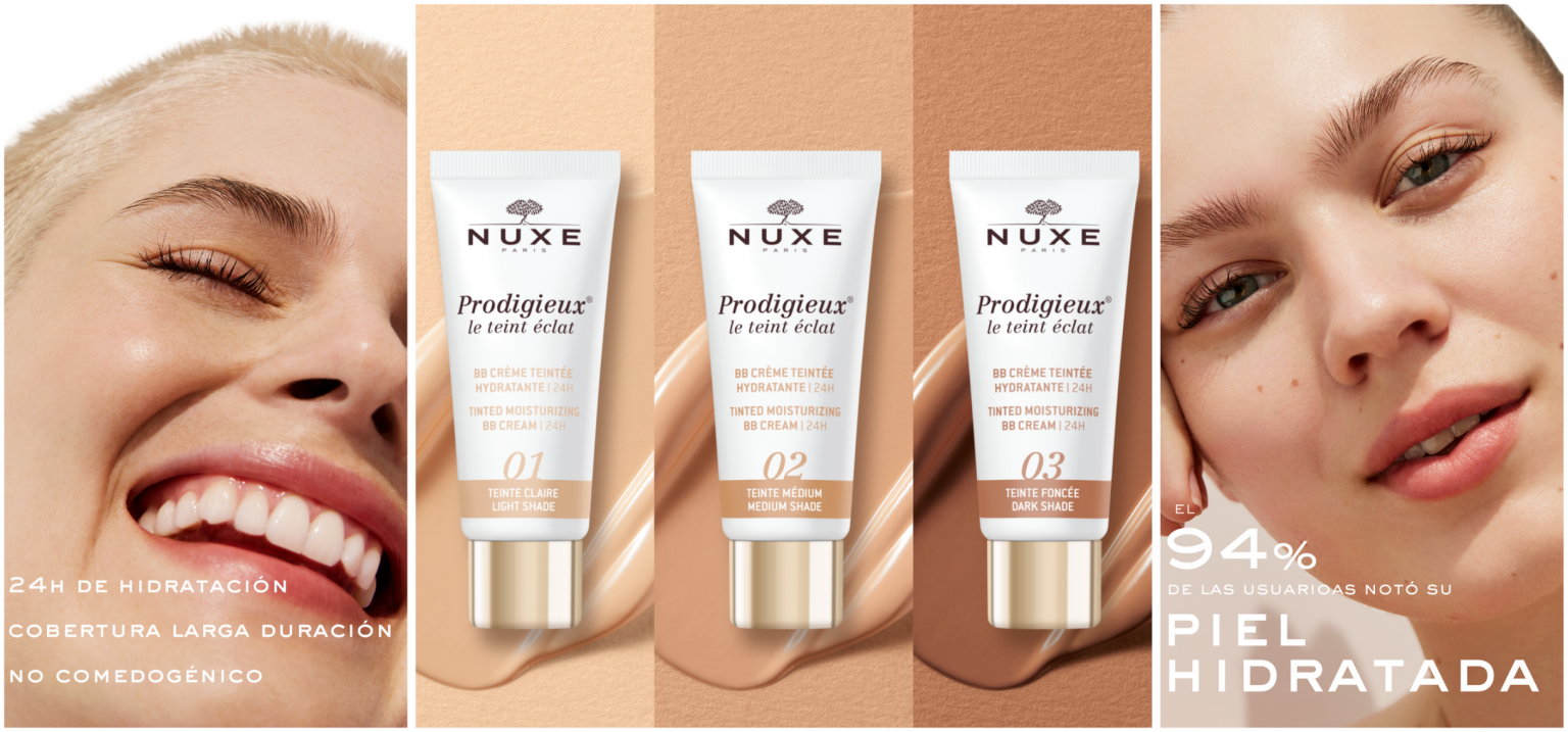 BB Cream Hidratante con Color Nuxe 30ml Hidrata, unifica y sublima la piel durante 24h. Disponible en 3 tonos, proporciona un efecto buena cara inmediato.