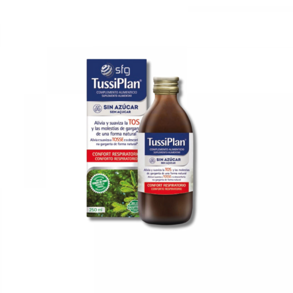 TussiPlan es un complemento alimenticio a base de jarabe de Propóleo, extractos de plantas y minerales que ayudan a aliviar y suavizar la tos y las molestias de garganta de una forma natural. También ante síntomas inflamatorios, rinitis o conjuntivitis, cuadros víricos o bacterianos gripe, catarro.