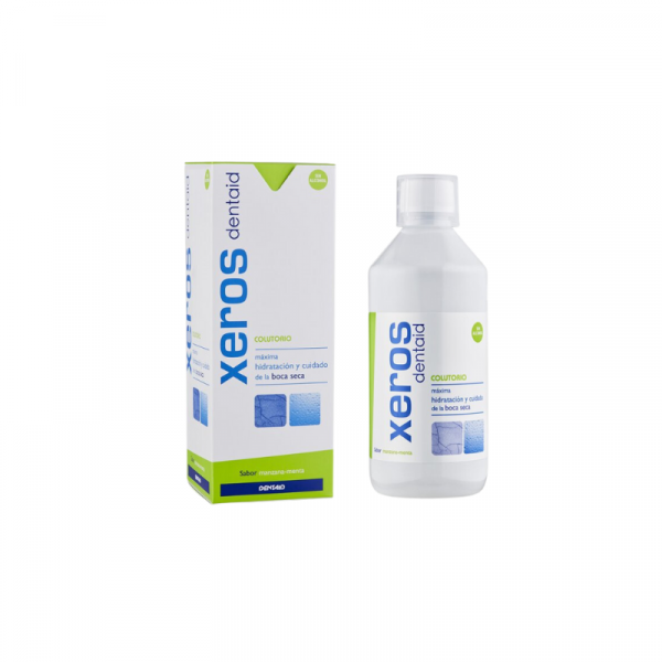 Xeros dentaid® colutorio es un enjuague de uso diario que hidrata la cavidad bucal y está específicamente indicado para personas con problemas boca seca o xerostomía.