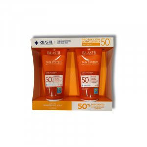 Duplo Fotoprotector corporal de textura aterciopelada. 2x200ml
