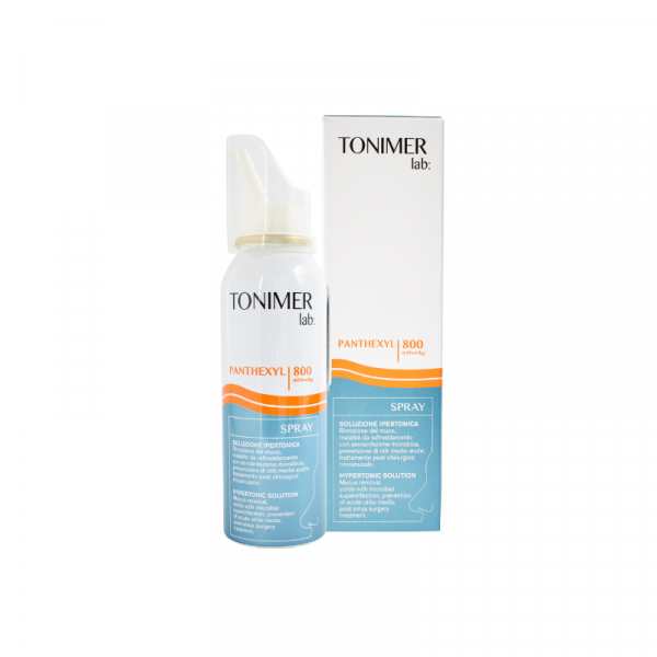 Tonimer Lab Panthexyl spray es una solución hipertónica de agua de mar, para remover y fluidificar el moco en los conductos nasales, Adecuado para adultos y niños mayores de un año enfermos con gripe e infección bacteriana como rinofaringitis y rinosinusitis, en la prevención de otitis media aguda con acumulación de moco y en el tratamiento post quirúrgico rinosinusal.