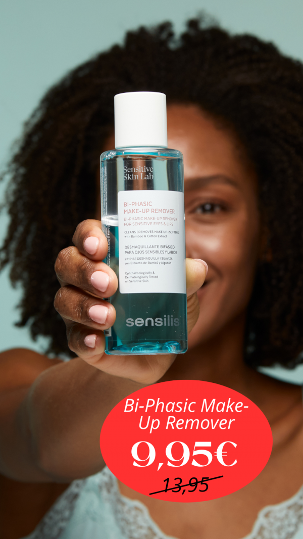 Solución en dos fases, una acuosa y otra oleosa, que elimina impurezas y desmaquilla eficazmente ojos y labios con la máxima tolerancia dérmica y ocular. Adecuado para retirar todo tipo de maquillaje, incluso el resistente al agua.