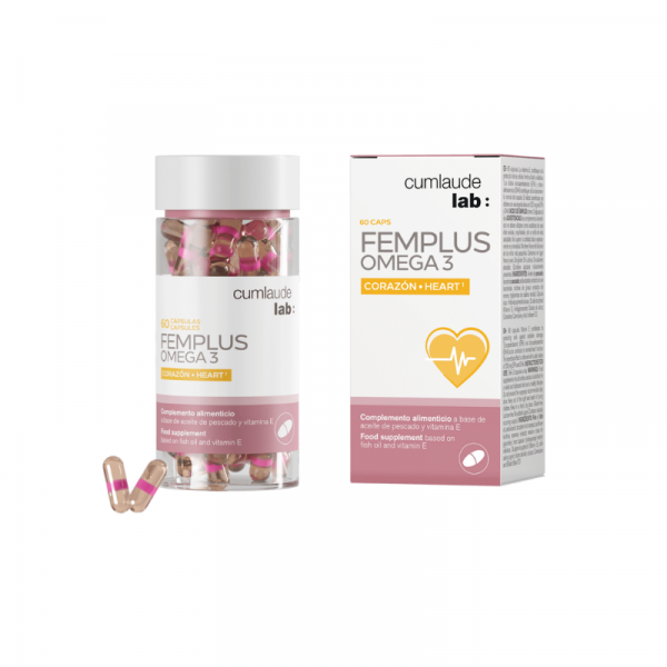 Femplus Omega 3 de Cumlaude es un Complemento alimenticio para el funcionamiento normal del corazón y protección frente al estrés oxidativo.