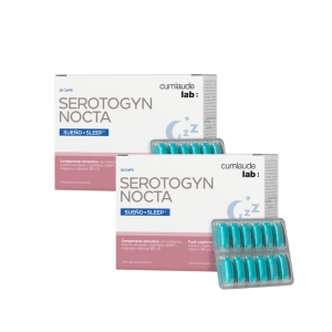 Serotogyn nocta de cumlaude es un Complemento alimenticio mejorar la conciliación del sueño en etapa menopausia.