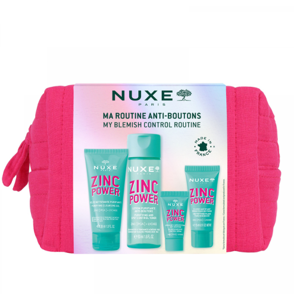 Kit de viaje Zinc Power de Nuxe, Indicado para pieles mixtas a grasas, con tendencia acnéica y/o con marcas e imperfecciones