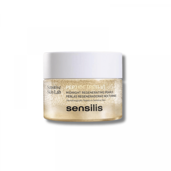 Crema de noche Peptide RETI V de Sensilis, corrige arrugas, hidrata, reafirma, regenera, calma la piel, ilumina. No comedogénico Dermatológicamente testado en pieles sensibles Indicada para uso nocturno Apto embarazo