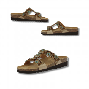 Sandalia de verano, muy cómoda, con planta anatómica acolchada. Modelo versatil y etnico.