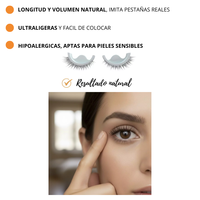 Las Pestañas Adhesivas Carebell Lashes - Natural Set, están diseñadas para Pieles Sensibles y Pérdida de Pestañas por Tratamiento Oncológico.